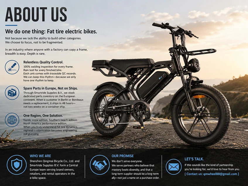 We make one thing: fat-tire electric bikes.